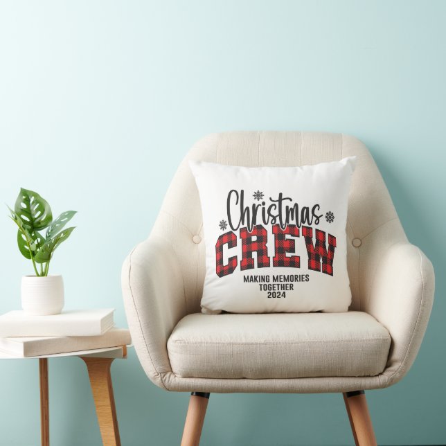 Family Christmas Crew 2024 T-Shirt Cushion (Chair)