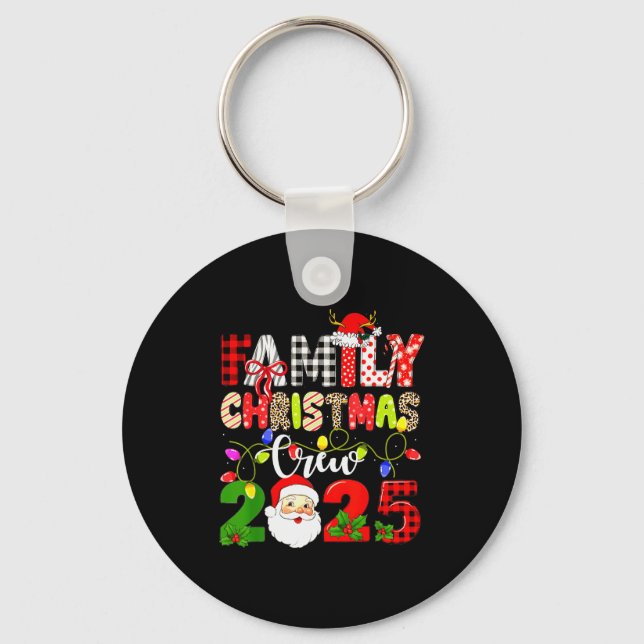 Family Christmas Crew 2025 Matching Outfit Xmas Sq Key Ring (Front)