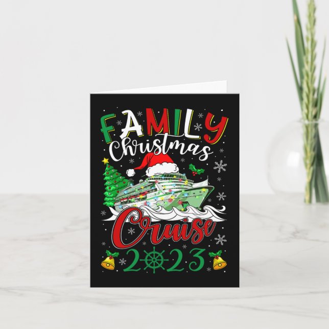 Family Christmas Cruise 2023 Merry Cruisemas Boat  Card (Front)
