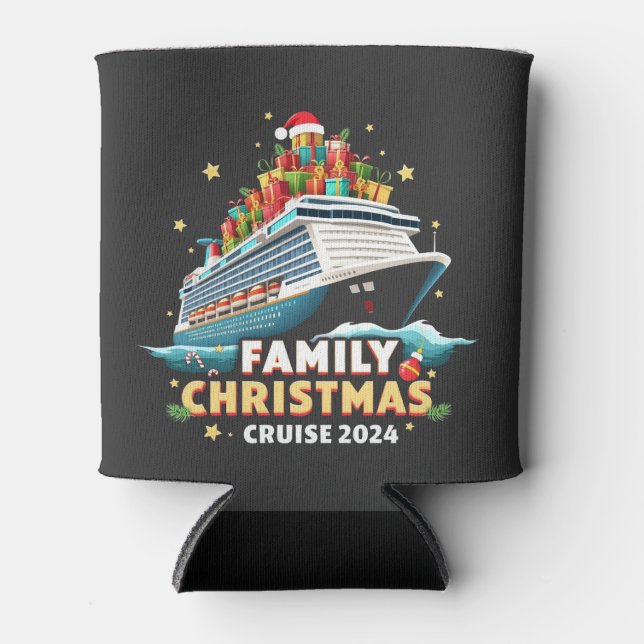 Family Christmas Cruise 2024 Matching Outfit Can Cooler (Front)