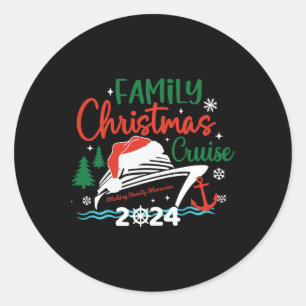 Family Christmas Cruise 2024 Merry Cruisemas Xmas Classic Round Sticker