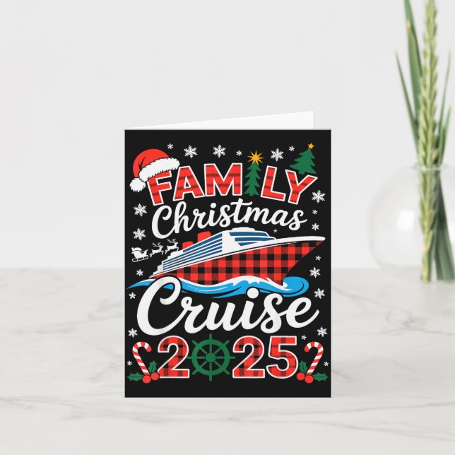 Family Christmas Cruise 2025 Holiday Vacations For Card (Front)