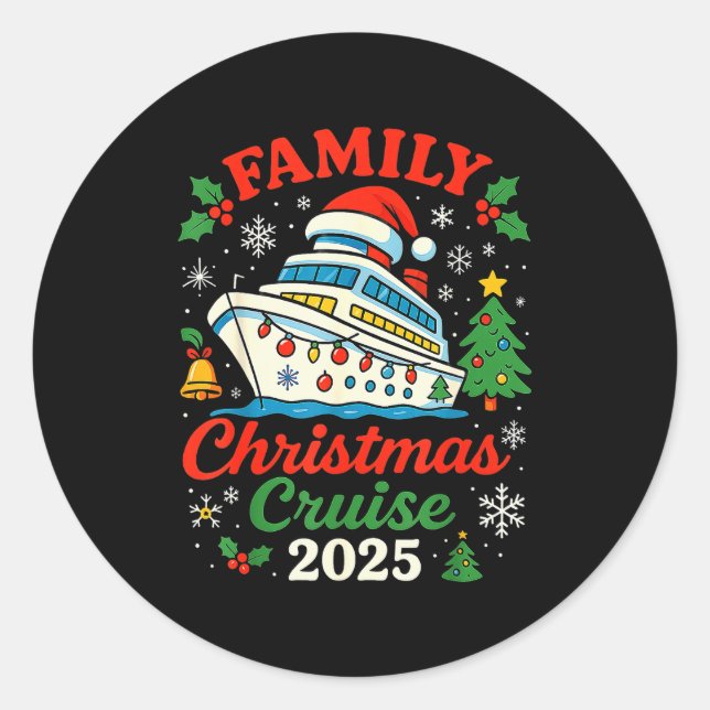 Family Christmas Cruise 2025 Matching Family Winte Classic Round Sticker (Front)