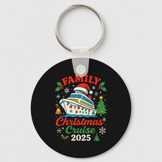 Family Christmas Cruise 2025 Matching Family Winte Key Ring (Front)