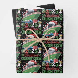 Family Christmas Cruise 2025 Matching Holiday Xmas Wrapping Paper Sheet