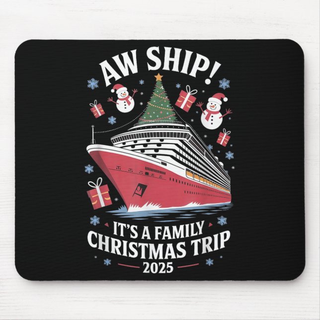 Family Christmas Cruise 2025 Merry Cruisemas Xmas  Mouse Mat (Front)