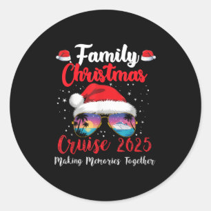 Family Christmas Cruise 2025 Sungles Boat Trip Xma Classic Round Sticker