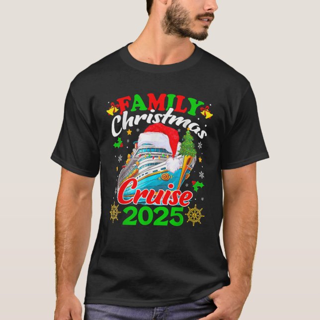 Family Christmas Cruise 2025 Xmas Santa Elf Squad  T-Shirt (Front)