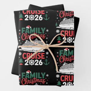 Family Christmas Cruise 2026 Ship Holiday Vacation Wrapping Paper Sheet