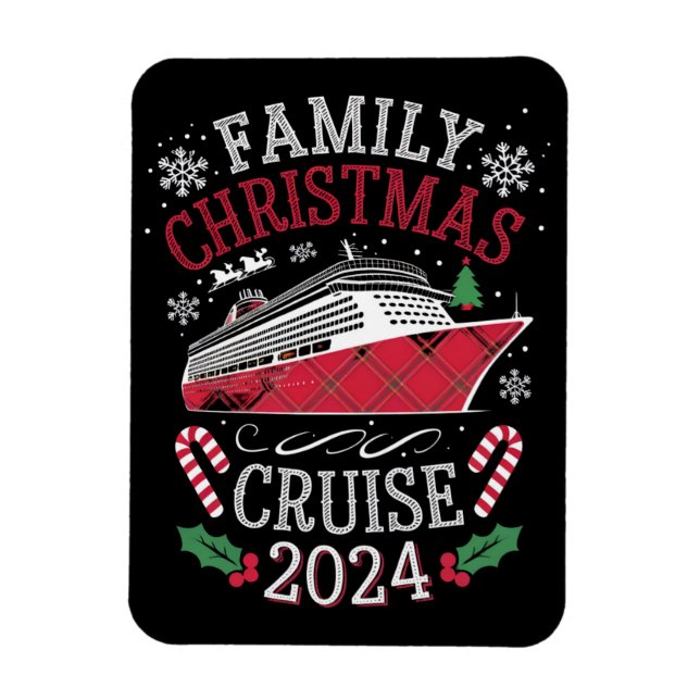 Family Christmas Cruise Squad 2024 Matching Outfit Magnet (Vertical)