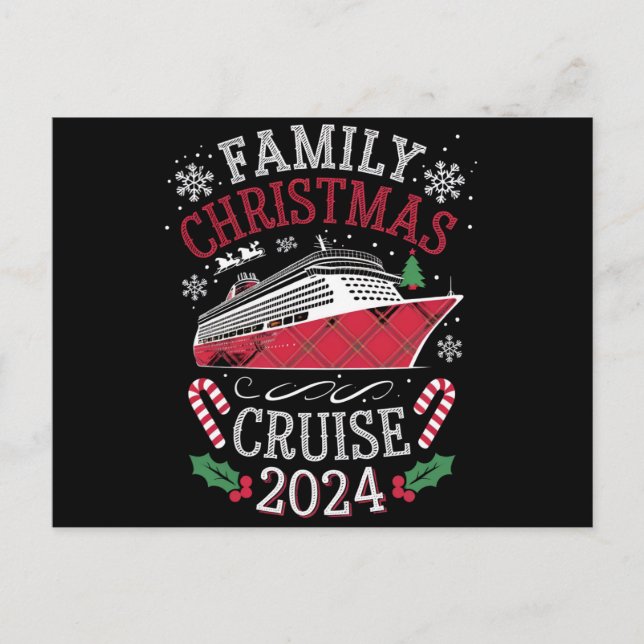 Family Christmas Cruise Squad 2024 Matching Outfit Postcard (Front)
