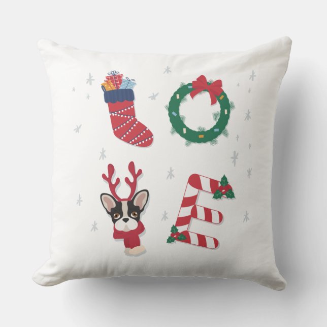 Family Christmas Cute Modern Cushion (Front)