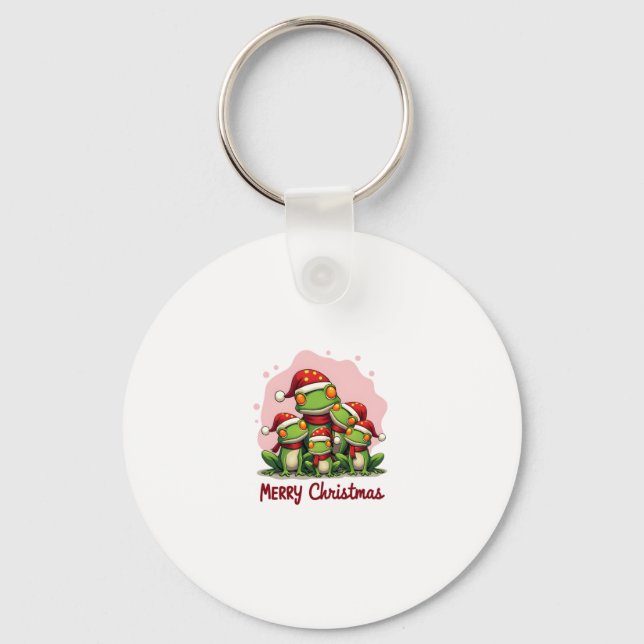 Family christmas frogs (1) key ring (Front)