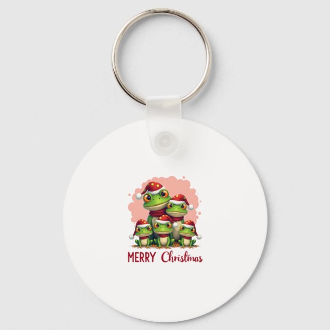 Family christmas frogs (3) key ring (Front)