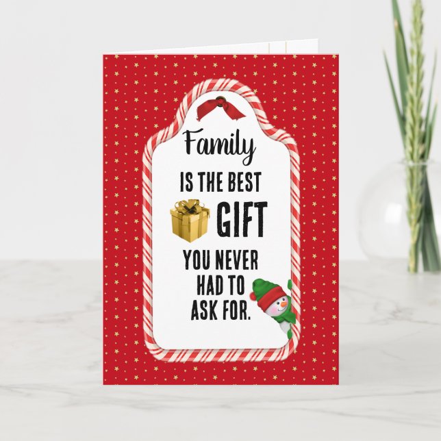 Family Christmas Gift Tag  Holiday Card (Front)
