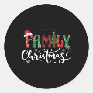 Family Christmas Group Matching Name T Shirt Classic Round Sticker