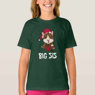 Family Christmas Guinea Pig Big Sis Personalise T-Shirt