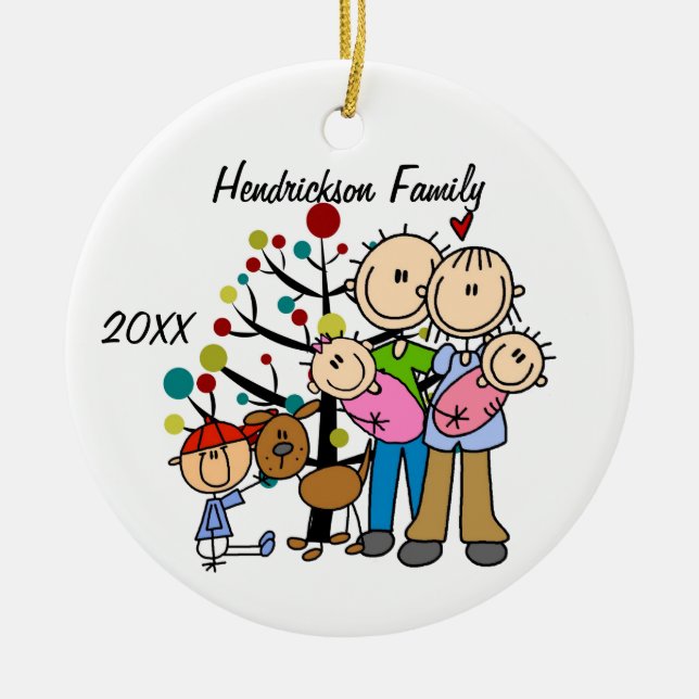 Family Christmas Holiday Customised Ornament (Front)