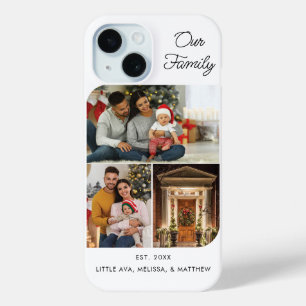 Family Christmas Holiday Photo Collage iPhone 15 Case