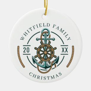 Family Christmas Holidays Nautical Ceramic Tree Decoration