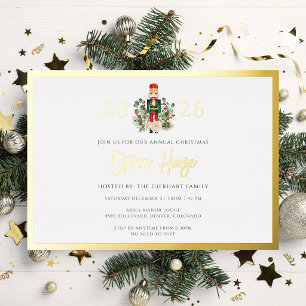 Family Christmas Holidays Open House Party Gold