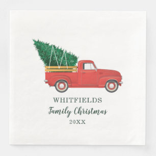 Family Christmas Holidays Party Napkin