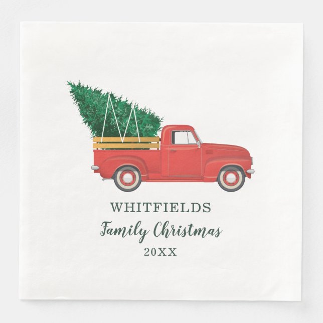 Family Christmas Holidays Party Napkin (Front)