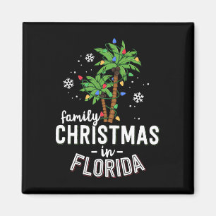 Family Christmas In Florida Palm Trees Xmas Beach Magnet