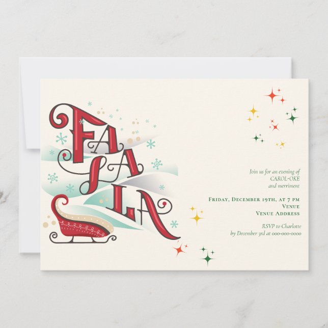 Family Christmas Karaoke 24 Church Carols Service  Invitation (Front)