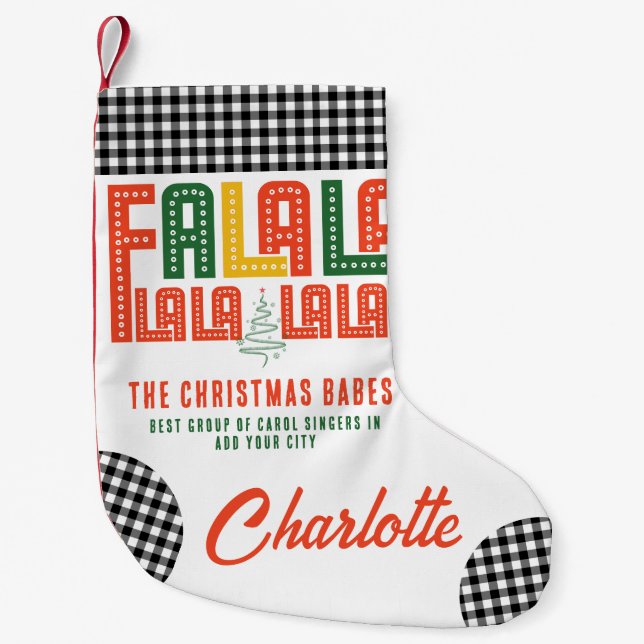 Family Christmas Karaoke Carols Choir Group Small Christmas Stocking (Front)