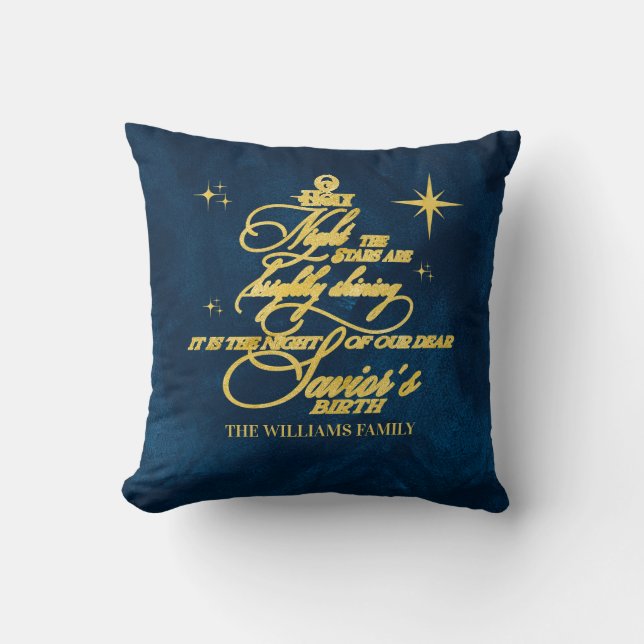 Family Christmas Karaoke Church Carols Service Cushion (Front)