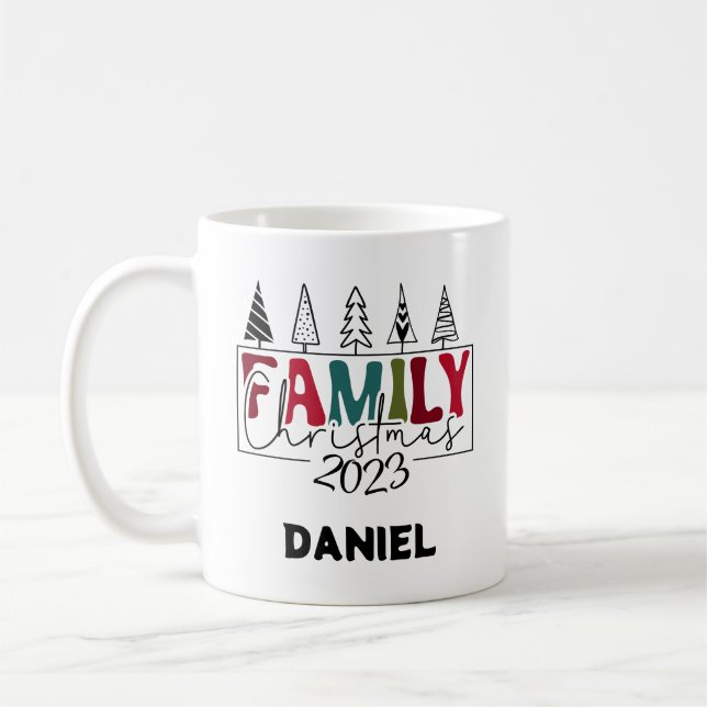 Family Christmas Keepsake Holiday Coffee Mug (Left)