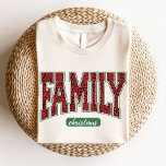Family Christmas Leopard Print Vintage T-Shirt<br><div class="desc">This t-shirt features a Vintage Leopard Print style design with Green Red text says Family Christmas. Best gift for Women's,  Girls,  and children for family Christmas.</div>
