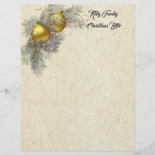 Family Christmas Letter Letterhead Writing Paper