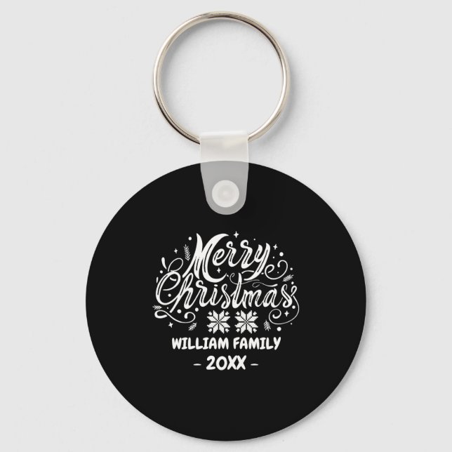 Family Christmas Matching Pajama Xmas Party  Key Ring (Front)