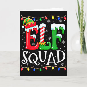 Family Christmas Matching Pajamas Elf Xmas Squad  Card