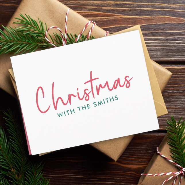 Family Christmas | Modern Minimalist Family Name Holiday Card (Creator Uploaded)