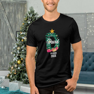 Family Christmas Monogrammed D Name Meanimg Tri-Blend Shirt