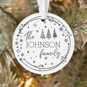 Family Christmas Name Monogram Ornament