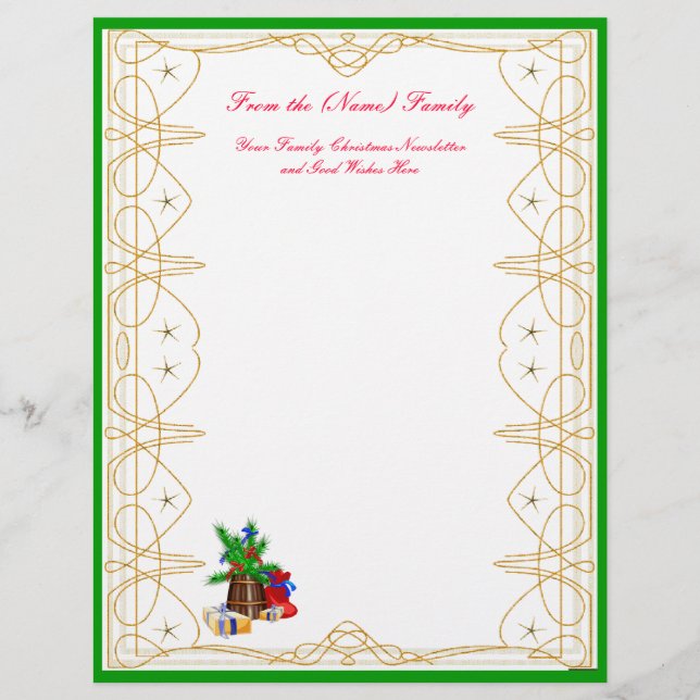 Family Christmas Newsletter Letterhead (Front)