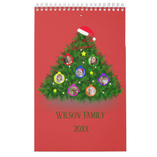 Family Christmas on Christmas Tree Calendar