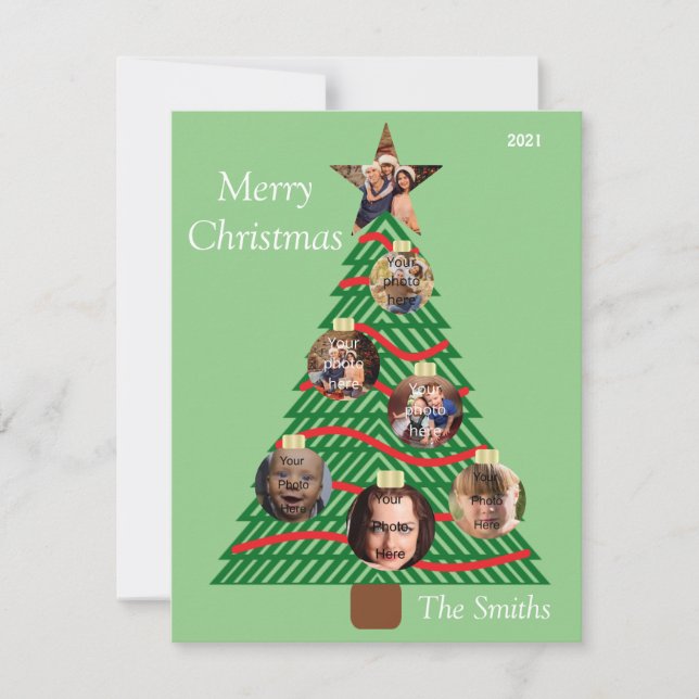 Family Christmas Ornament Holiday Card (Front)