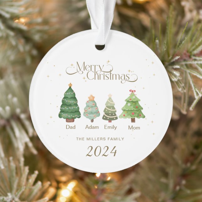 Family Christmas Ornament, Personalised Family Ornament (Tree)