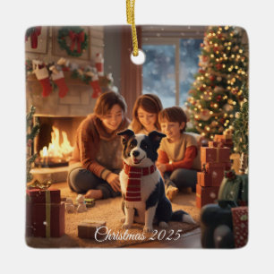 Family Christmas Ornament with Border Collie – Coz