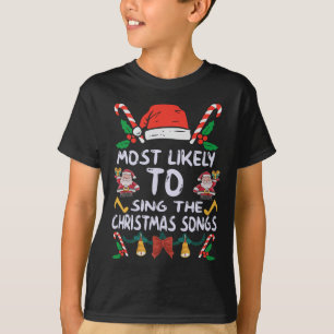 Family Christmas Pajama Most Likely To Sing Christ T-Shirt