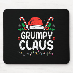 Family Christmas Pajama Xmas Lights Grumpy Claus  Mouse Mat
