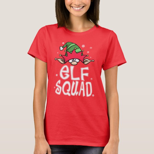 Family Christmas Pajamas - Elf Squad Matching T-Shirt (Front)