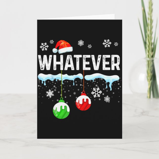 Family Christmas Pajamas Matching Whatever  Card (Front)