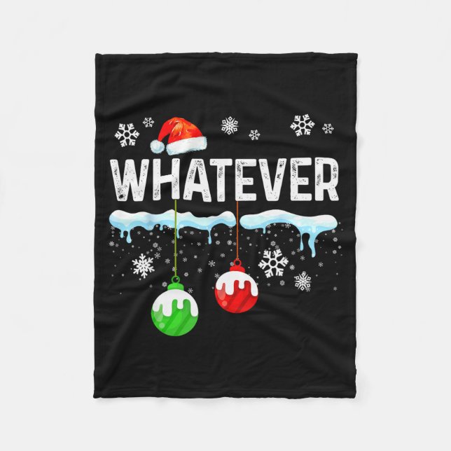 Family Christmas Pajamas Matching Whatever  Fleece Blanket (Front)