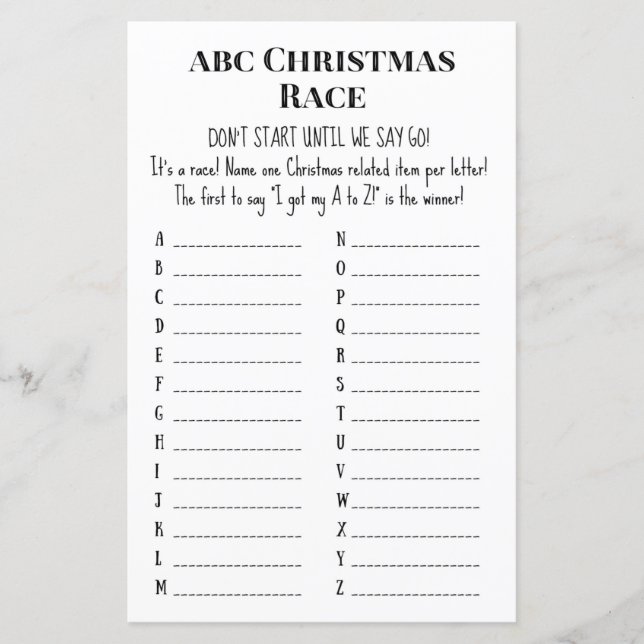 Family Christmas Party Game PRINTED (Front)